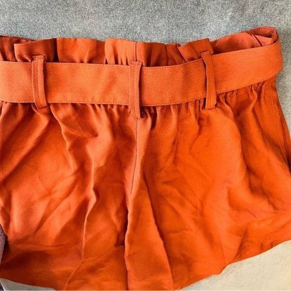 Madewell High Rise Shorts Front Tie Paperbag Shorts Size 2 Rust Orange NEW - Picture 5 of 5